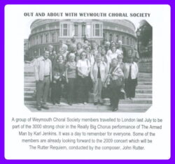 Out and About with Weymouth Choral Society